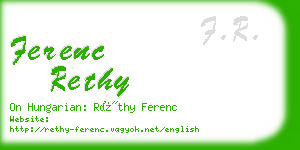 ferenc rethy business card